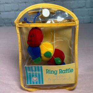 Manhattan Baby Colorful Caterpillar Ring Rattle Sensory toy NEW NWT